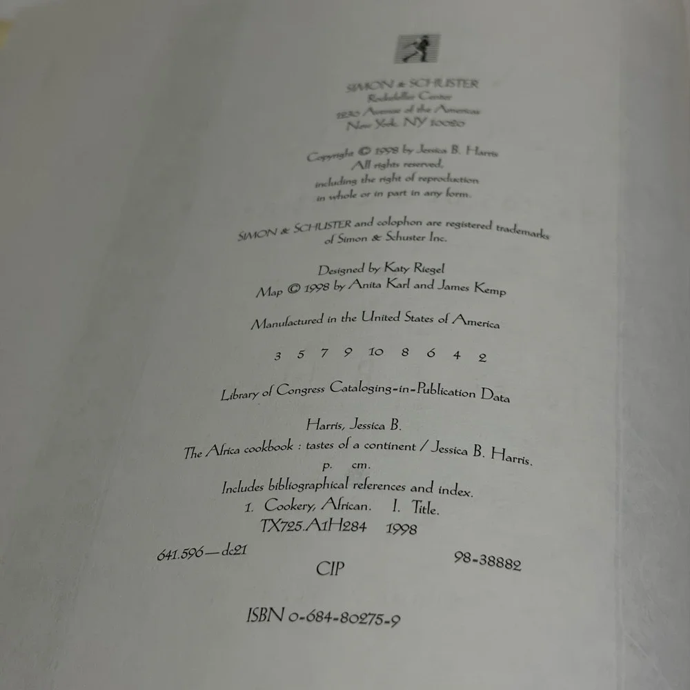 The Africa Cookbook Tastes of a Continent Jessica B Harris Hardcover 1998 DJ DJ